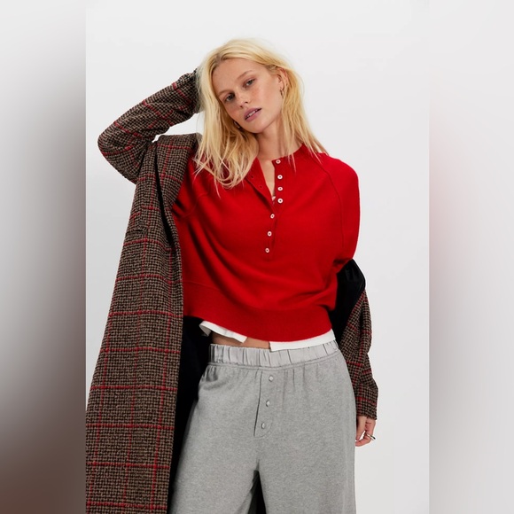 Free People Porta Cashmere Henley Sweater - Picture 2 of 4